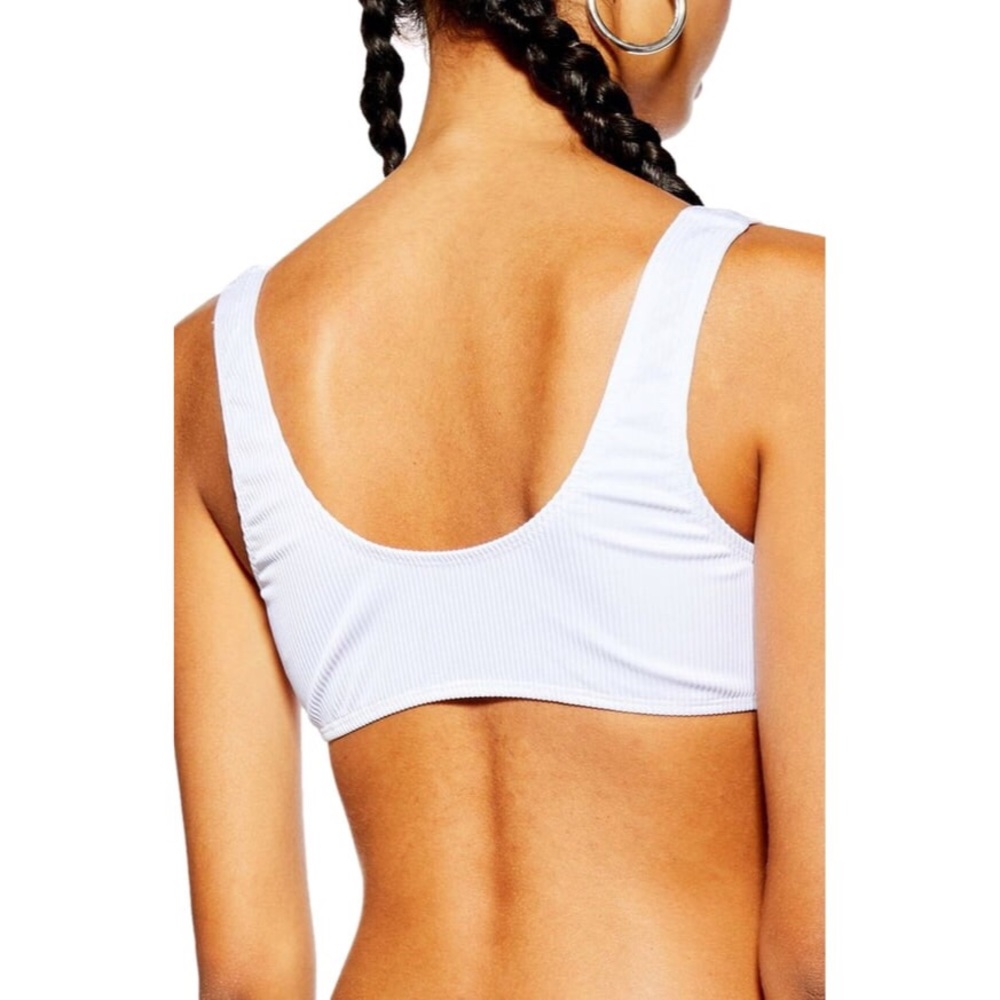 Topshop Ribbed Bikini Top White - Picture 3 of 5